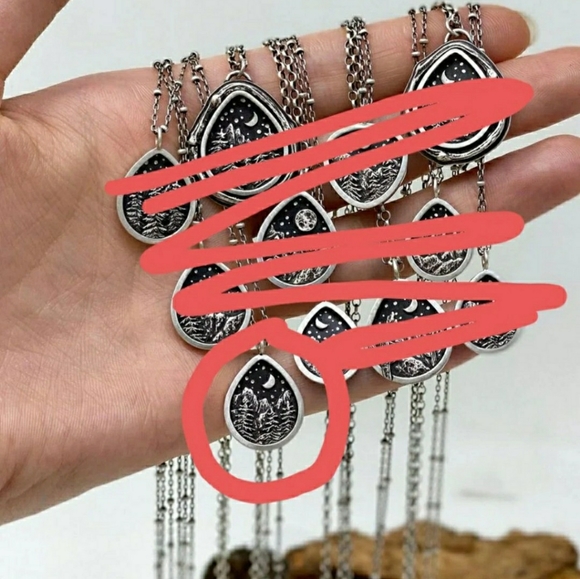 Artisan Handmade Forestscape Necklace - Picture 2 of 5